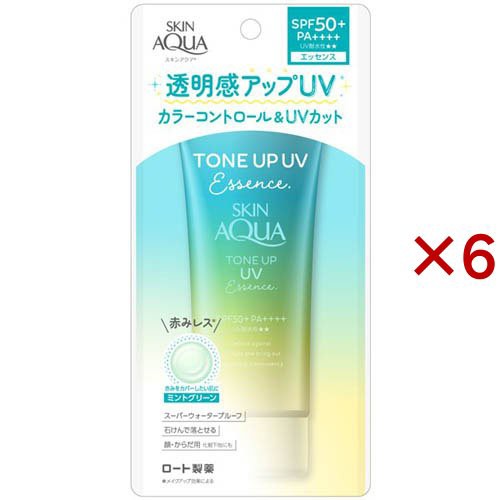 スキンアクア トーンアップUVエッセンス ミントグリーン(80g×6セット)[UV・日焼け止め その他]