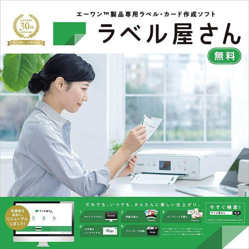 エーワン ラベルシール インクジェット 染料 つや消し フィルム 透明 1面 28794(30シート入×2セット)[事務用品]_4