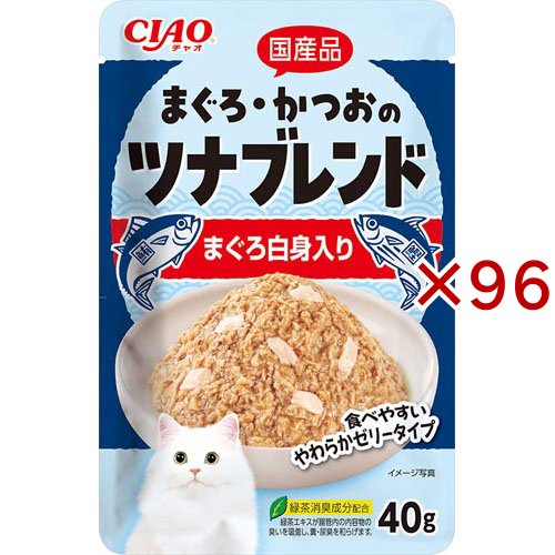 チャオ まぐろ・かつおのツナブレンド まぐろ白身入り(40g×96セット)[キャットフード(ウェット)]
