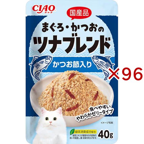 チャオ まぐろ・かつおのツナブレンド かつお節入り(40g×96セット)[キャットフード(ウェット)]