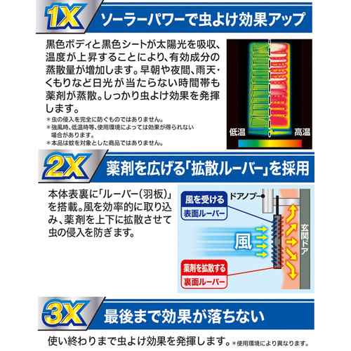 フマキラー 虫よけバリア ブラック 3Xパワー 玄関用 1年(1個)[虫除け