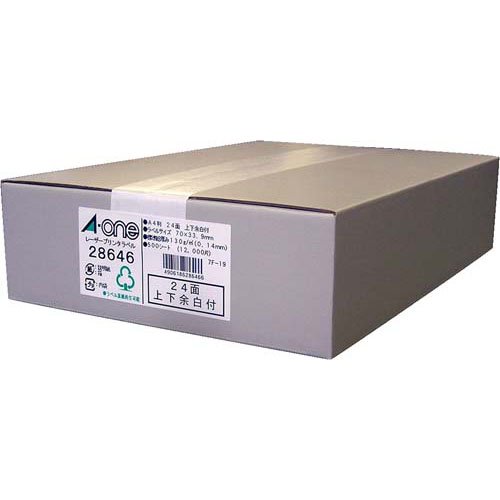 エーワン ラベルシール レーザー 24面 70×33.9mm 28646(500シート)[文房具 その他]