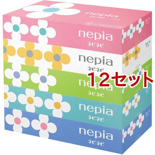 ネピア ネピネピ ティッシュ( 300枚(150組)×5個パック×12セット)[箱ティッシュ]の通販は 5,091円