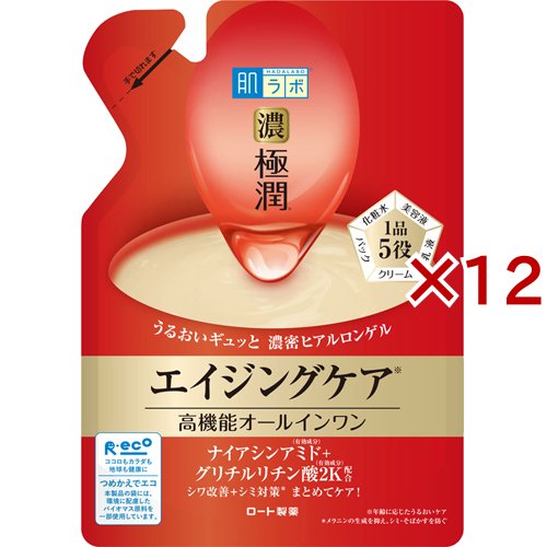 肌ラボ 極潤 ハリパーフェクトゲル つめかえ用(80g×12セット)[保湿美容液]