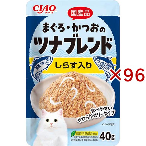 チャオ まぐろ・かつおのツナブレンド しらす入り(40g×96セット)[キャットフード(ウェット)]
