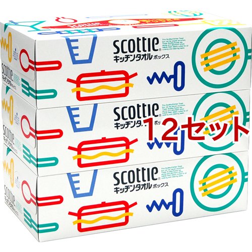 スコッティ キッチンタオル ボックス(150枚(75組)入*3箱*12セット)[キッチンペーパー]