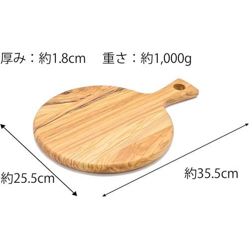 スワンソン商事 サービングボード 丸 S 木製 オリーブ パドルボード LV-351(1個)[食器・カトラリー その他]