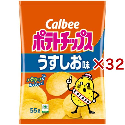 ポテトチップスうすしお味(55g×32セット)[スナック菓子]の通販はau PAY