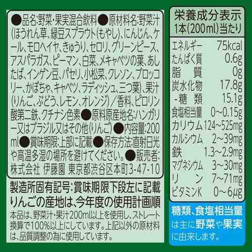 伊藤園 充実野菜 緑の野菜ミックス 紙パック 0ml 24本入 野菜ジュース フルーツジュース その他 の通販はau Pay マーケット 爽快ドラッグ