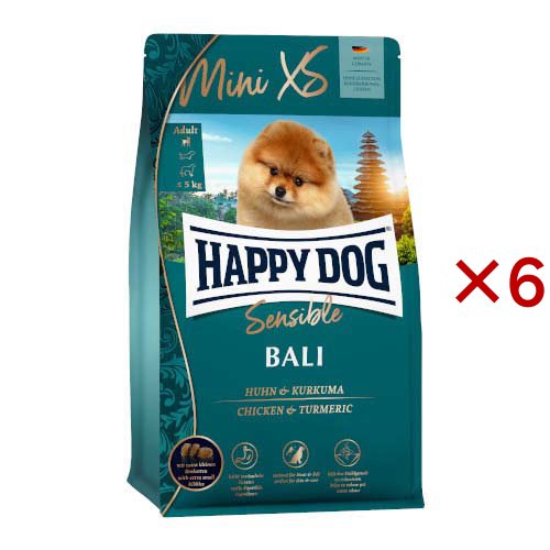 ハッピードッグ ミニ センシブルXSバリ チキン、ライス＆ターメリック(300g×6セット)[ドッグフード(ドライフード)]