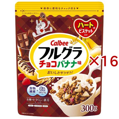 フルグラチョコバナナ味(300g×16セット)[シリアル]