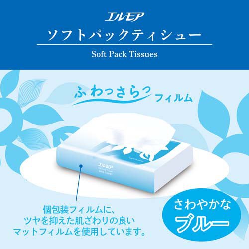 エルモア ソフトパックティシュー(5個パック×18セット(1個200組))[箱ティッシュ]_1