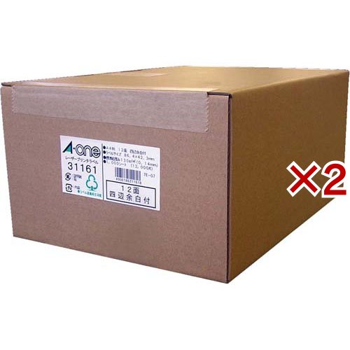 エーワン ラベルシール レーザー 12面 86.4×42.3mm 31161(1000シート×2セット)[文房具 その他]