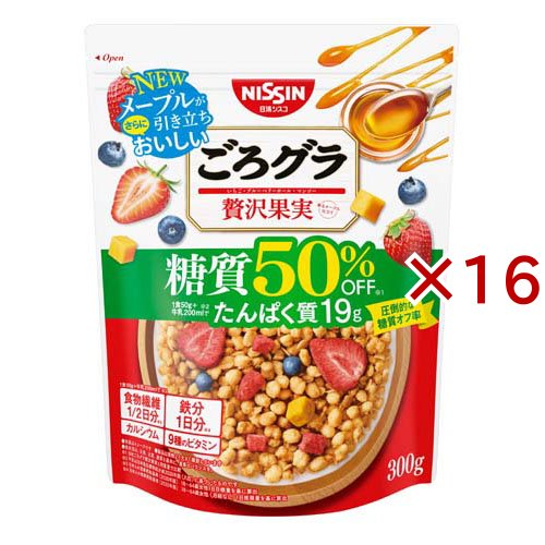 ごろグラ 糖質50％オフ 贅沢果実(300g×16セット)[シリアル]
