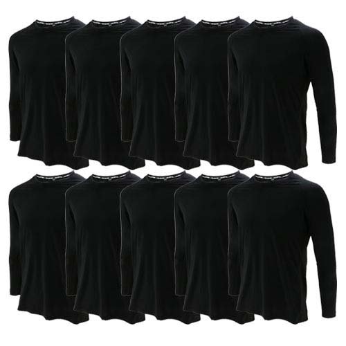 藤原産業 SK11 クール 長袖コンプレッション シャツ ブラック 520712-BLK-L(10セット)[インナーウエア(アパレル(男性用))]