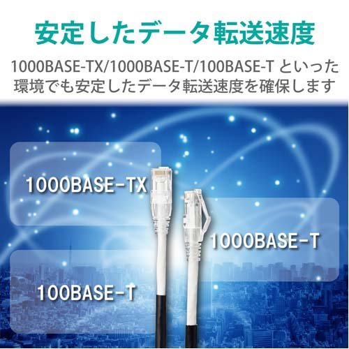 エレコム LANケーブル CAT6A 50m 屋外用 PoE++ 対応 高速 10Gbps ストレート ブラック(1個)[情報家電　その他]_4