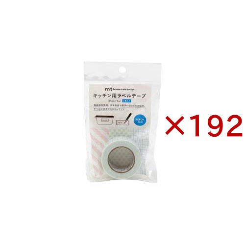 キッチン用ラベルテープ 方眼・ブルー(1巻入×192セット)[事務用品]