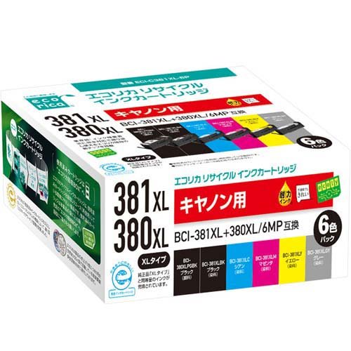 エコリカ ECI-C381XL-6P リサイクルインク 6色パック(1個)[インク]