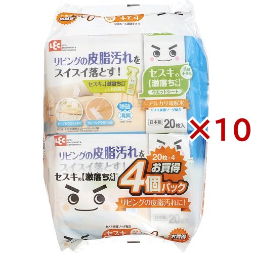 セスキの激落ちくん ウェットシート フローリング用 SS-292(4個入×10セット(1個20枚))[フローリング用クリーナー]の通販は 5,262円