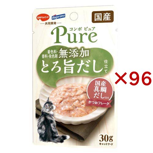 コンボ ピュア キャット パウチ かつお 国産真鯛だし入り(30g×96セット)[キャットフード(ウェット)]
