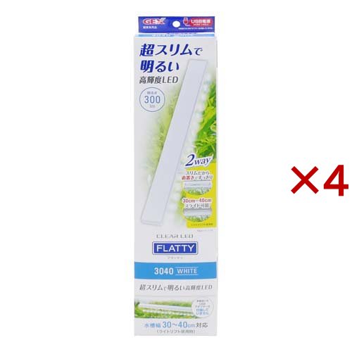 クリアLED フラッティ 3040WH(4セット)[アクアリウム用蛍光ランプ]