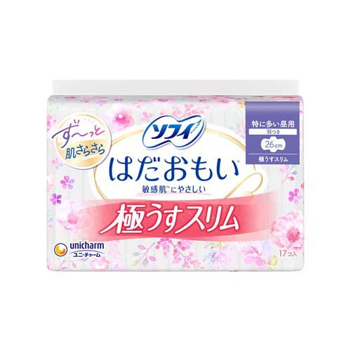 ソフィ はだおもい 極うすスリム 特に多い昼用 26cm 羽つき(17枚)[ナプキン 普通〜多い日用 羽付き]