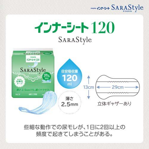 ネピア SARAStyle(サラスタイル) インナーシート120(16枚入*18袋セット)[軽失禁用品]