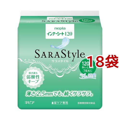 ネピア SARAStyle(サラスタイル) インナーシート120(16枚入*18袋セット)[軽失禁用品]