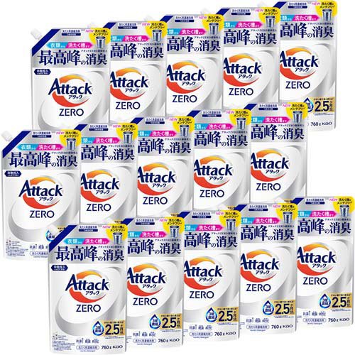 アタックZERO つめかえ用 梱販売用(760g×15個入)[つめかえ用洗濯洗剤
