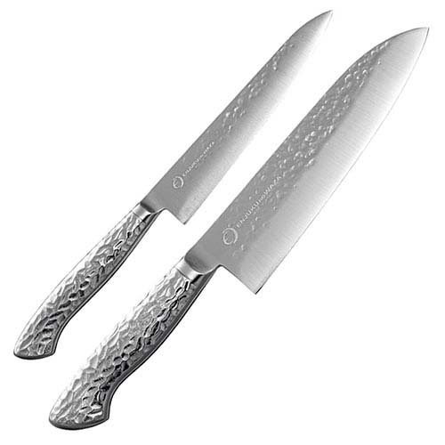 よこやま 燕熟の技 槌目ペティナイフ 刃渡り15cm ・ 三徳包丁 刃渡り18cm EJRK-5000(1セット)[包丁(調理器具)]