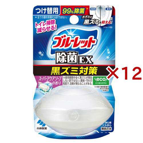 液体ブルーレット おくだけ除菌EX 黒ズミ対策 つけ替用 スーパーアクアソープの香り(67ml×12セット)[トイレ用置き型 消臭・芳香剤]の通販は 6,285円
