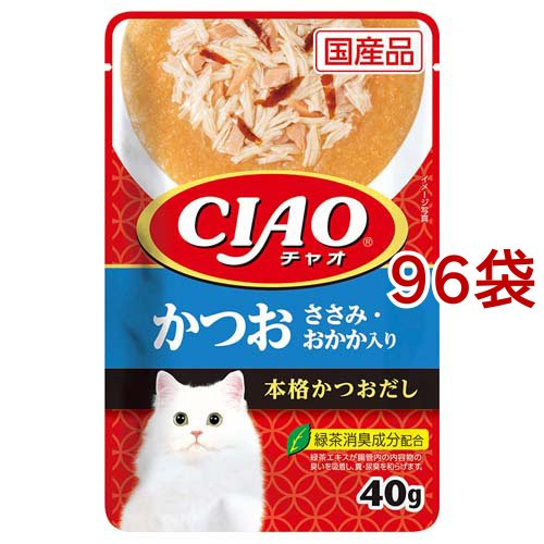 いなば チャオ パウチ かつお ささみ・おかか入り(40g*96袋セット)[キャットフード(ウェット)]