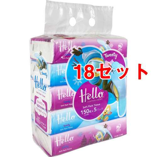 ハロートゥイーティーソフトパックティシュ 300枚 150組 5個パック 18セット 箱ティッシュ の通販はau Pay マーケット 爽快ドラッグ