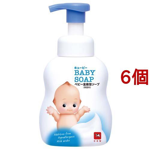 牛乳石鹸 キューピー 全身ベビーソープ(泡タイプ)ポンプ付( 400ml×6個セット)[泡ボディソープ]の通販は