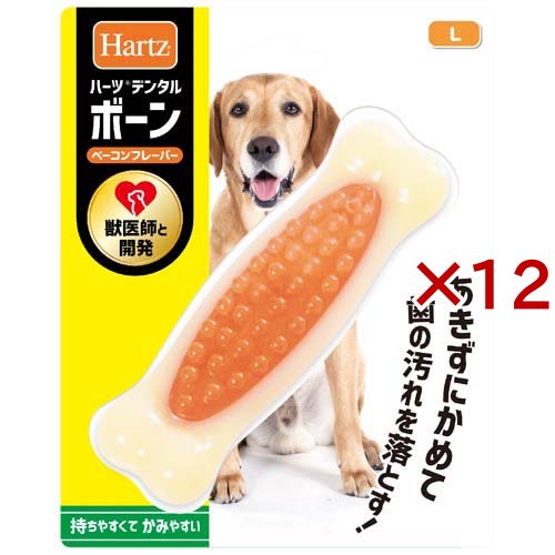 ハーツデンタル ボーン L ベーコンフレーバー(12セット)[犬のおもちゃ・しつけ]