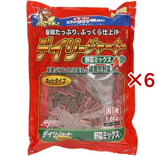 ドギーマン デイリージャーキー野菜ミックス カット(4袋入×6セット(1袋400g))[犬のおやつ・サプリメント]