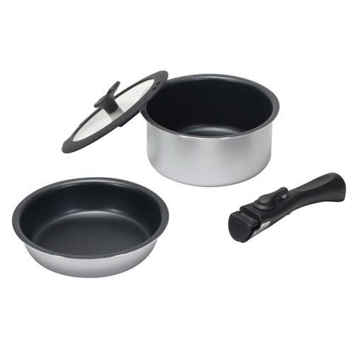 chiiino (チーノ) ふっ素 IH対応 取っ手が取れる フライパンセット 4点 18cm HB-656(1セット)[鍋]の通販は