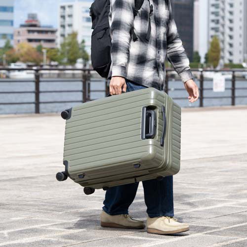 スーツケース Mサイズ オリーブ TSA ダブルファスナー UV-86(1個)[バッグ リュック]の通販は