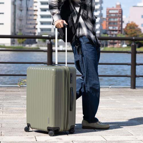 スーツケース Mサイズ オリーブ TSA ダブルファスナー UV-86(1個)[バッグ リュック]の通販は