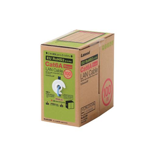 エレコム LANケーブル 100m 長尺 単線 CAT6A対応 ブルー LD-GPAL／BU100RS(1本)[情報家電　その他]