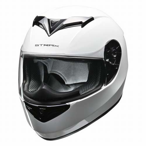 STRAX バイク用 フルフェイスヘルメット 全排気量 Lサイズ ホワイト(1セット)[防災頭巾・ヘルメット]