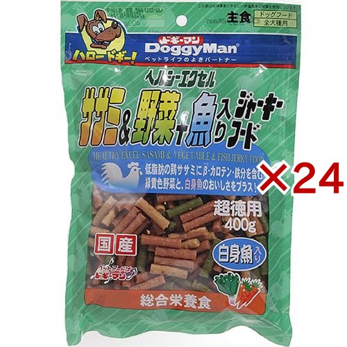 ドギーマン ヘルシーエクセル ササミ＆野菜+魚入りジャーキーフード(400g×24セット)[犬のおやつ・サプリメント]