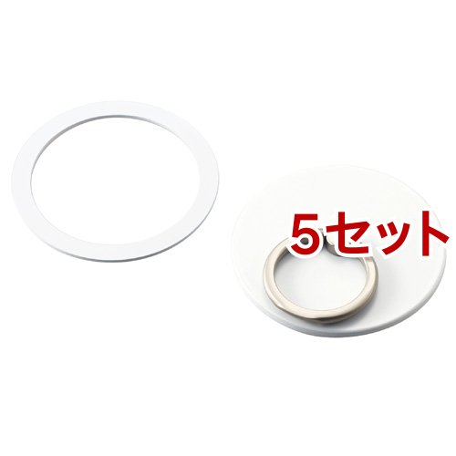 エレコム スマホリング マグネット iPhone Android 各種 薄型 ホワイト(5セット)[その他]の通販は 15,763円