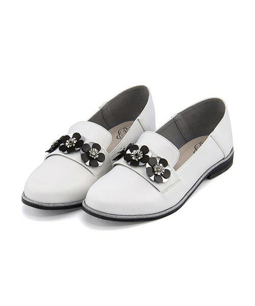 ローファー スリッポン ローヒール レディース フラワービジュー 美脚 ジェリービーンズ Jelly Beans 7 444 ホワイトの通販はau Pay マーケット 靴通販のシューズダイレクト