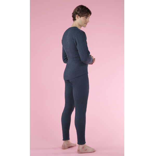 【送料無料】ひだまり健康肌着 チョモランマ 紳士長袖丸首シャツ＋ズボン下セット ネービー/L kc-qm922qm952 送料無料】ひだまり健康肌着 チョモランマ 紳士長袖丸首シャツ＋