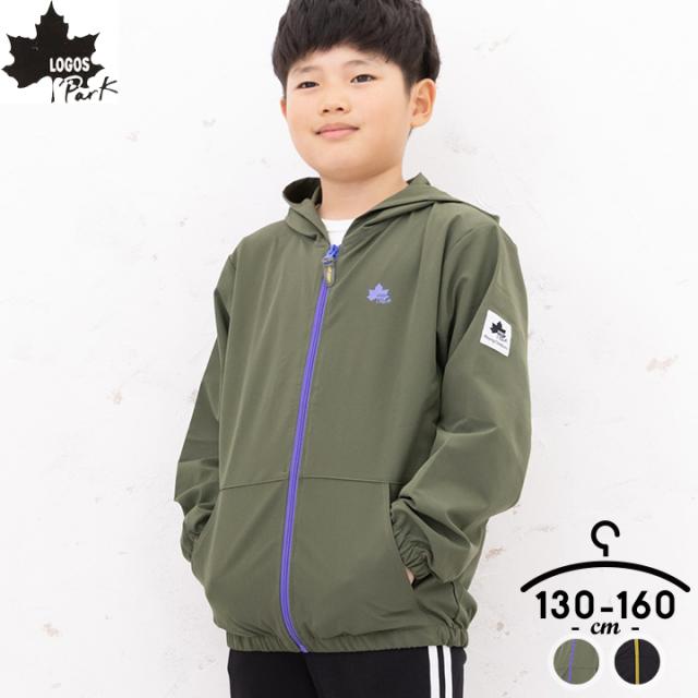 【売尽】ウィンドブレーカー ロゴス キッズ ジュニア 男の子 ブレーカージャケット 130cm 140cm 150cm 160cm LOGOS カーキ ブラック 小学校 ジャケット 春 アウター ロゴ ブランド お洒落 子供服 子ども こども ブレーカー 送料無料