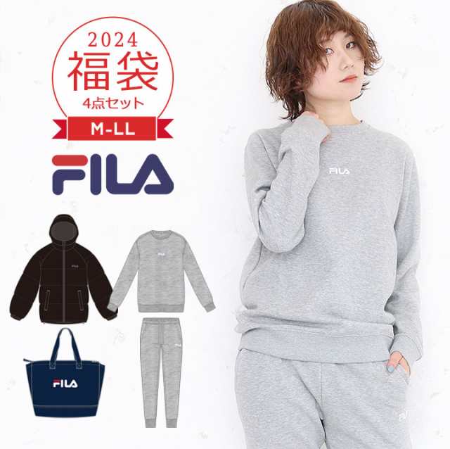 福袋 2024 レディース M L LL 4点セット フィラ FILA スポーツ ルームウェア 2024年 新作福袋 コート スウェットシャツ スウェットパンツ