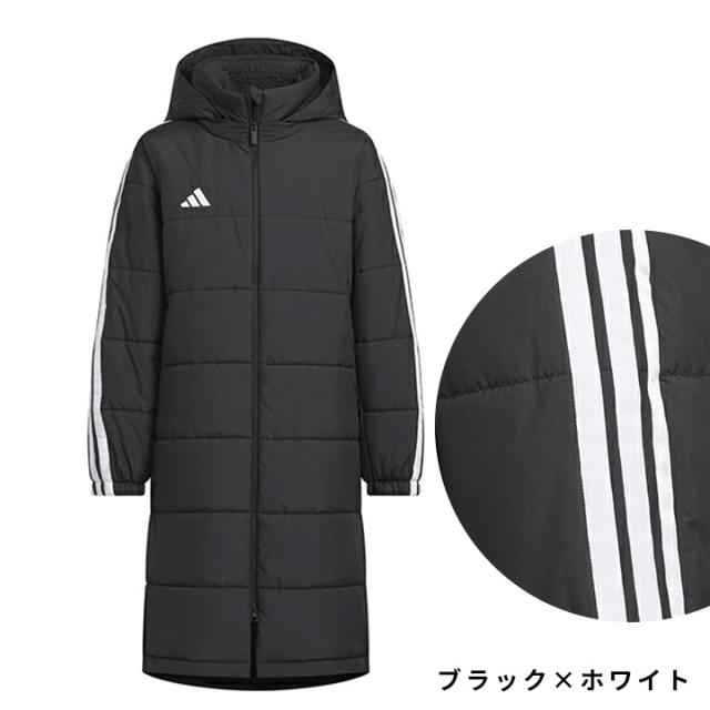 アディダス ベンチコート ジュニア キッズ ボアベンチコート ロングコート サッカー アウター 秋冬 男の子 女の子 110cm 120cm 130cm 140cm 150cm 160cm adidas 中綿ジャケット 裏ボア スポーツ 小学生 中学生 子供 送料無料_4