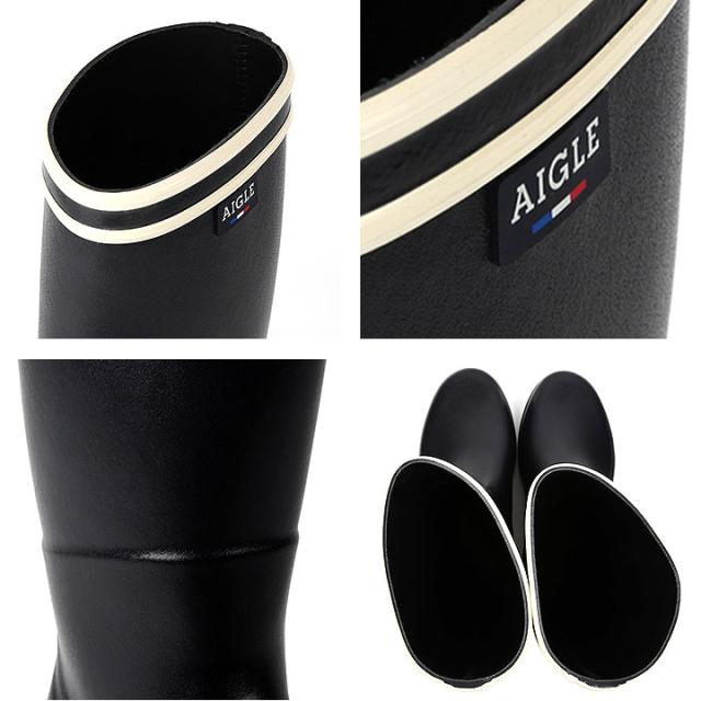 エーグル AIGLE ブーツ ラバーブーツ ジュニア レディース ブーツ 女の子 ロングブーツ カジュアル 女性 レディース 秋冬 大人靴 22.5cm 23cm 23.5cm 24cm 24.5cm シャンテブーツ ストライプ ラバーブーツ マリン レモニー ルージュ