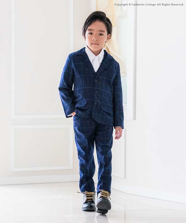 キッズスーツ 男の子 入学式 チェック柄スーツセット3点セット キッズスーツ 男の子 入学式 チェック柄スーツセット3点セット